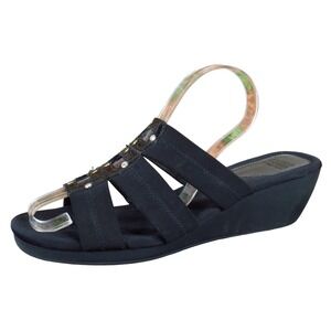 Mootsies Tootsies Stretch Women Slide Sandals Size 8.5 Casual Comfort Black